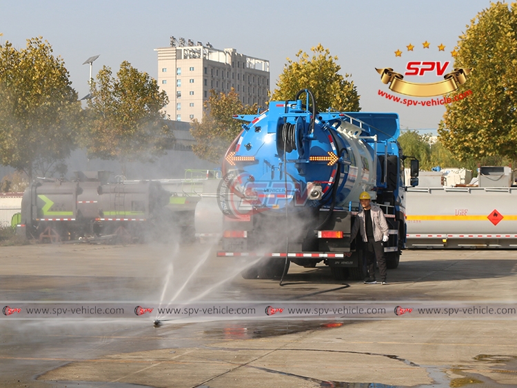 16 CBM Combined Vacuum Jetting Truck DongFeng - Testing